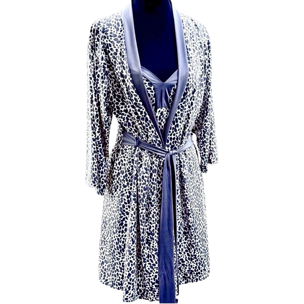 Leopard Print Robe & Chemise Set - Women Intimates - Picture 4 of 8